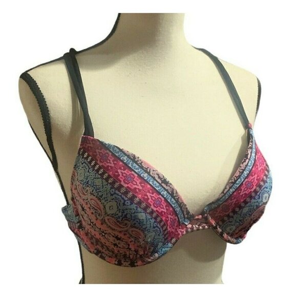 Arizona Jean Company Other - Arizona Bikini Top Padded Bra Size XL Multicolor Spaghetti Straps Racerback